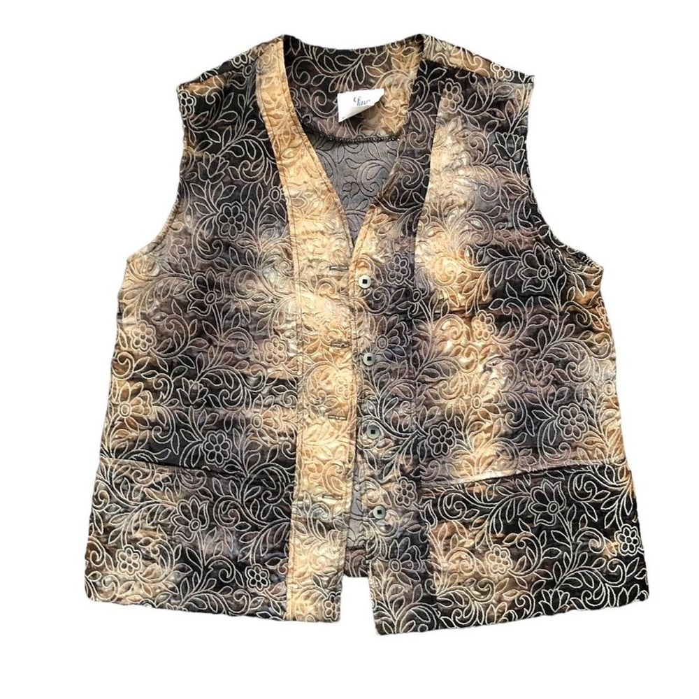 Embroidered tie dye vest
